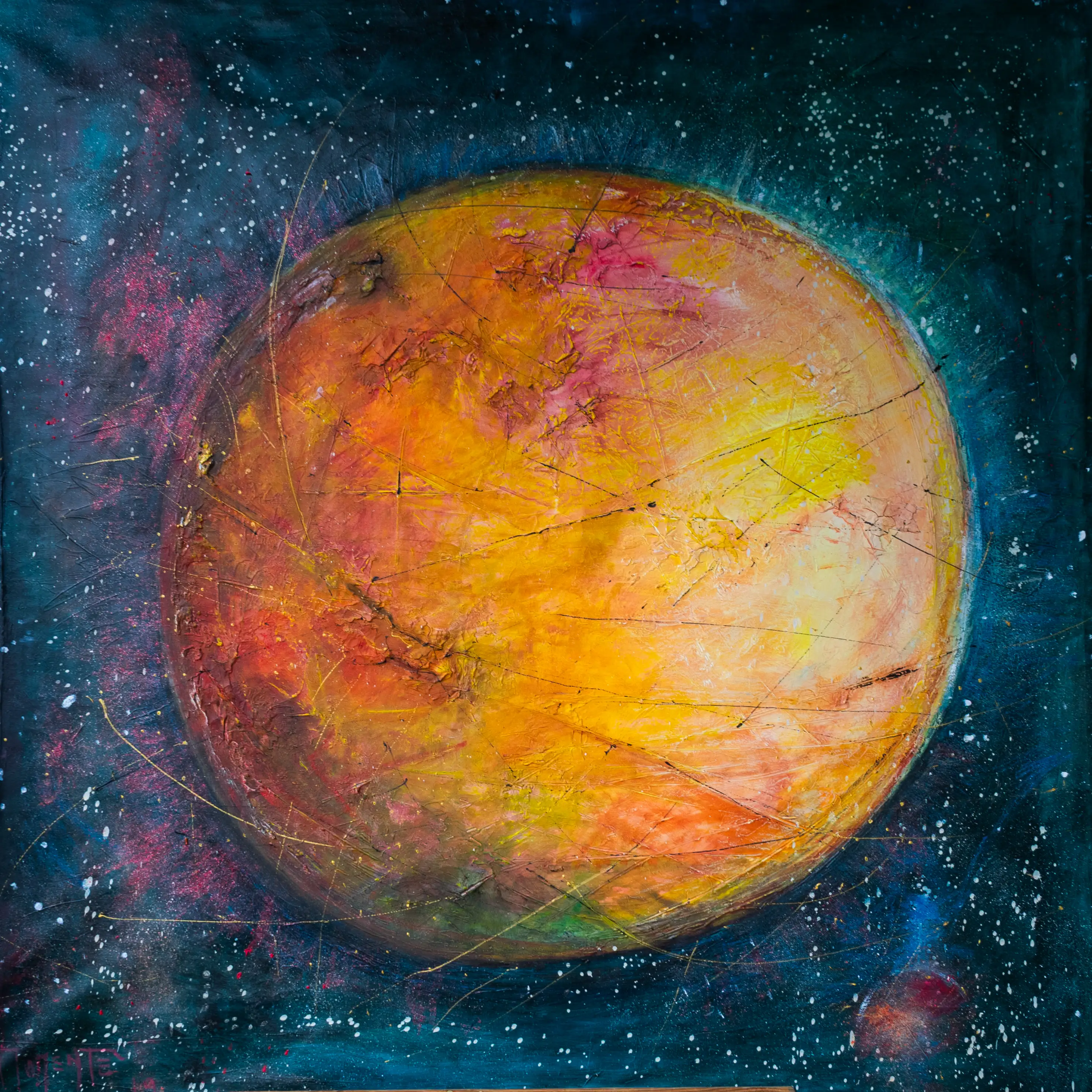 Quadro Red Moon di Paola Momentè